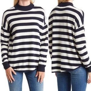 NWT Madewell Ashbury Kelsey Stripe Mock Neck Sweater